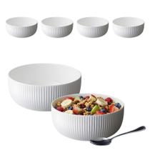 Kit 4 Tigela Bowl De Vidro Redonda Sobremesa Branco Opaline 800ml