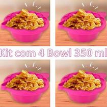 Kit 4 Tigela Bowl Pote Plástico com Alça - 350ml - Pratikaud