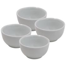 Kit 4 Tigela Cumbuca Porcelana Branca 500ml Sopas Caldos Feijoada Refratário Açaí Feijoada Feijão Amendoins Petiscos