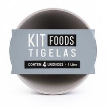 Kit 4 Tigelas 1L Usual Potes Plásticos Multiuso para Alimentos