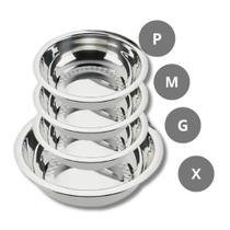 kit 4 Tigelas Bacia Bowls Redonda Inox Alto Brilho Saladeira Massa 500ml 1L 1,5L 2L