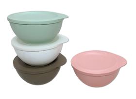 Kit 4 tigelas bowl com tampa 450ml cada organizar cozinha cumbucas lanche Kit 4 tigelas bowl com tampa 450ml cada organizar cozinha cumbucas lanche