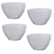 Kit 4 Tigelas Bowl Plástico Transparente Luxxor 800 ML Kit 4 Tigelas Bowl Plástico Transparente Luxxor 800 ML