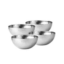 Kit 4 Tigelas Bowls Martelado de Aço Inoxidável 19cm Kit 4 Tigelas Bowls Martelado de Aço Inoxidável 19cm