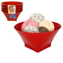 Kit 4 Tigelas Sobremesa Petisqueira 500ml Plástico Vermelho Kit 4 Tigelas Sobremesa Petisqueira 500ml Plástico Vermelho