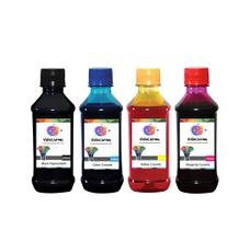 Kit 4 Tinta Compatível HP 2136 2676 3776 3636 664 250ml BK Pigmentado