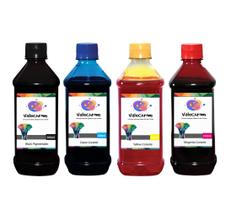 Kit 4 Tinta Compatível HP 2776 2376 6476 2774 667 500ml BK Pigmentado - ValeChrom