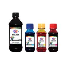 Kit 4 Tinta Compatível HP 4615 4625 5525 670 800ml BK Pigmentado