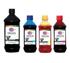 Kit 4 Tinta Compatível HP 60 122 901 60 901 122 2,5L BK Pigmentado