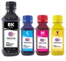Kit 4 Tinta Compatível HP 7500A 6000DWN 6500A 550ml CMYK Pigmentado