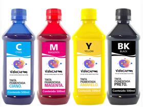 Kit 4 Tinta Compatível HP 7610 7110 7612 7510 de 500ml CMYK Pigmentado