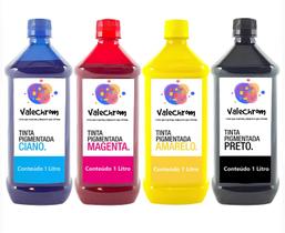 Kit 4 Tinta Compatível HP T100 T120 T125 T130 711 1L CMYK Pigmentado