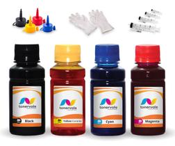 Kit 4 Tinta Compatível Para Brother MFC-J5845DW LC-3037 100mL