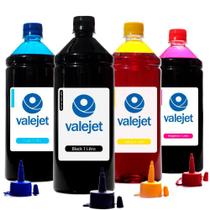 Kit 4 Tinta L375 Bulk Ink CMYK 1L Corante Valejet