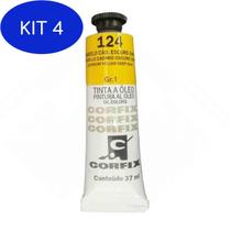 Kit 4 Tinta Oleo Corfix G1 124 Amarelo Cadmio Escuro Imit. 37Ml