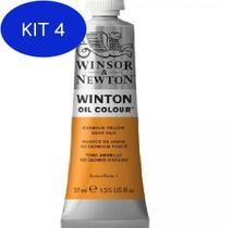 Kit 4 Tinta Oleo Winsor & Newton 37 Ml - 115 Amarelo Cadmio