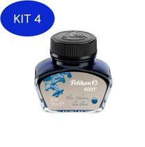 Kit 4 Tinta Para Caneta Tinteiro Pelikan Azul Escuro 30Ml