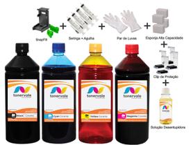 Kit 4 Tinta Para Canon MG2520 PG-245 e CL-246 1 Litro Linha Platinum