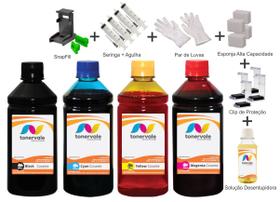 Kit 4 Tinta Para Canon MG2920 PG-245 e CL-246 500ml Linha Platinum