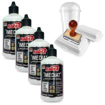 Kit 4 Tinta Para Carimbo Secagem Rápida Para Plástico 100ml Radex Kit 4 Tinta Para Carimbo Secagem Rápida Para Plástico 100ml Radex