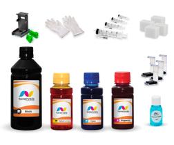 Kit 4 Tinta Para Epson TX123 T133120 CMYK 500ml Black e 100ml Color Linha Platinum