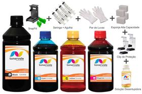 Kit 4 Tinta Para HP 3747 27 e 28 500ml Black e 250ml Color Linha Platinum