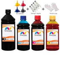 Kit 4 Tinta Para HP 8610 950xl e 951xl 1 Litro Black e 500ml Color Linha Platinum