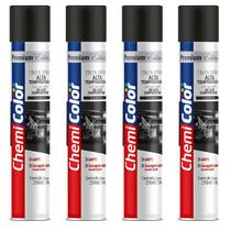 Kit 4 Tinta Spray Alta Temperatura Preto Fosco Chemic 250ML
