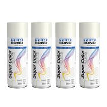 Kit 4 Tinta spray branco brilhante 350ml 250g - tekbond