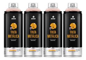 Kit 4 Tinta Spray Metálica Pro Rose Gold Brilhante Mtn 400ml
