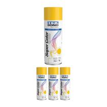 Kit 4 Tinta Spray Uso Geral Amarelo 350ml - Tekbond