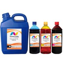 Kit 4 Tinta Tankfull Para Cartucho HP 46 - HP 2529 4729 5738 de 5 Litros Black e 1 Litro Color