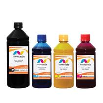 Kit 4 Tinta Tankfull Para HP 932 933 - HP 7610 7612 7110 7510 7100a CMYK de 1L Black 500ml Color