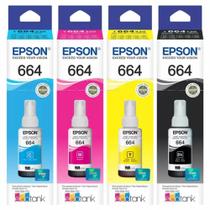 Kit 4 Tintas 664 Original para L-120 L-375 L-395 L-365 L-355 L-220 - EPSON