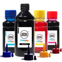 Kit 4 Tintas Bulk Ink L396 Black 500ml Coloridas 100ml Corante Aton