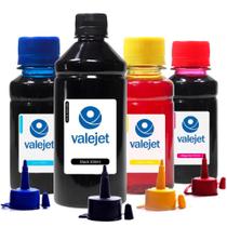 Kit 4 Tintas Bulk Ink L396 Black 500ml Coloridas 100ml Valejet