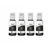 KIT 4 TINTAS Compativel T644 COR BK L110, L120, L200, L210, L220, L355, L365, L375, L380, L395, L396