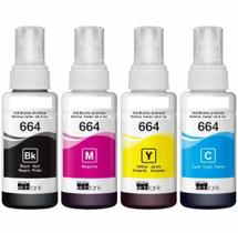 KIT 4 TINTAS Compativel T644 COR BK M Y C L110,L120,L200,L210,L220, L355, L365, L375, L380, L395,