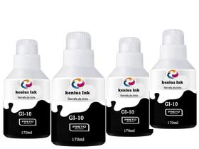 Kit 4 Tintas GI190 Preta Compativel para Canon G1100, G1110, G2100, G2110, G3100, G3102, G3110, G3111, G4100, G4110, G4111.