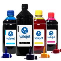 Kit 4 Tintas L6191 Black 1 Litro e Coloridas 500ml Valejet