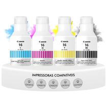 Kit 4 Tintas Original Canon Gi16 Preta Magenta Amarela Ciano Compatível Maxify GX5010 GX6010 GX7010 GX6020 GX7020