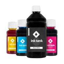 Kit 4 Tintas para HP Black Pigmentada 74 500 ml e Colorida Corante 75 100 ml Ink Tank
