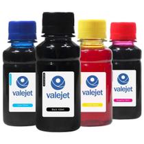 Kit 4 Tintas para Impressora G3102 CMYK Black Pigmentada Color Corante 100ml Valejet