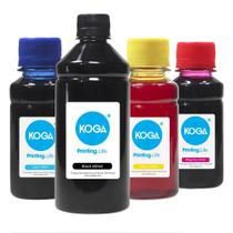 Kit 4 Tintas para Impressora Universal Black 500ml e Coloridas 100ml Koga