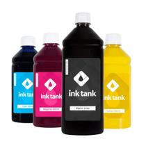 Kit 4 Tintas para L355L200 Pigmentada Black 1 Litro e Coloridas 500 ml Bulk Ink - Ink Tank