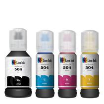 Kit 4 Tintas T504 Lion Ink Para Impressoras Epson L4150 L4160 L6171 L6161 L6191 L4260