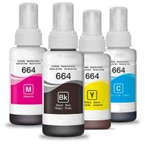 Kit 4 tintas T664 para L120 L1300 L395 664 T644 L396 L355 L555 L365 L355 compatível Epson Kit 4 tintas T664 para L120 L1300 L395 664 T644 L396 L355 L555 L365 L355 compatível Epson