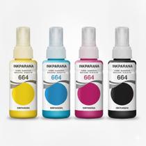 Kit 4 tintas T664 para L120 L1300 L395 664 T644 L396 L355 L555 L365 L355 compatível Epson