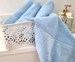 Kit 4 Toalha Soft Lavabo 32x45 - AZUL