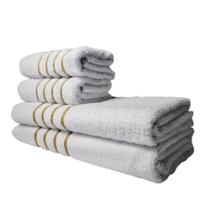 Kit 4 Toalhas 2 Banho 2 Rosto Montreal 100% Algodão Branco Kit 4 Toalhas 2 Banho 2 Rosto Montreal 100% Algodão Branco